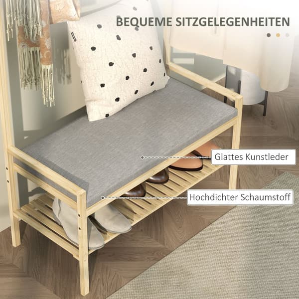 Vaateripustin, 73,5L x 34S x 171K cm, Luonnonvärinen