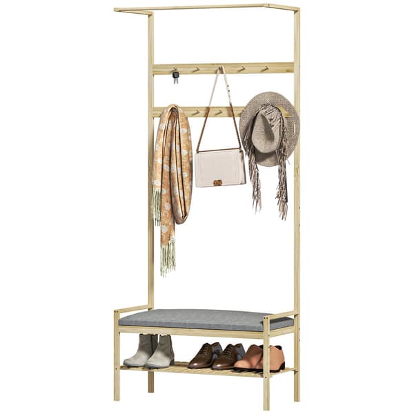 Vaateripustin, 73,5L x 34S x 171K cm, Luonnonvärinen