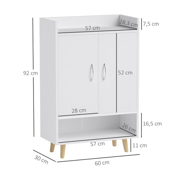 Sko Skab, 60x30x92 cm, Hvid