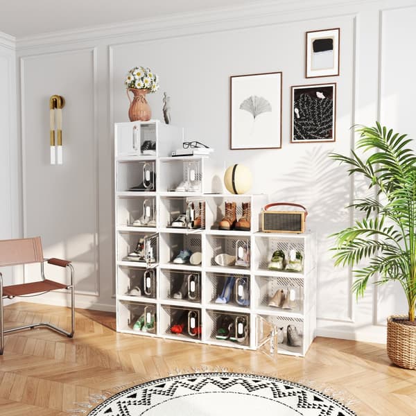 Skolåda Set, 8er Set, 28x36x21 cm, Transparent Vit