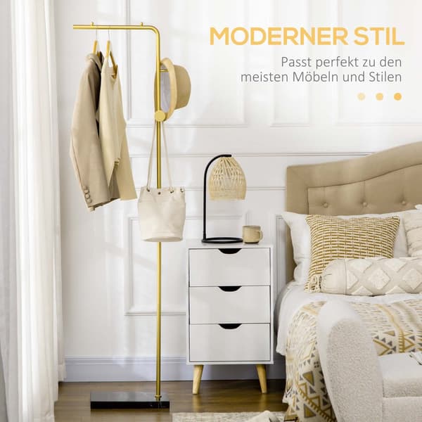 Klädställning, 35x25x170 cm, Guld Svart