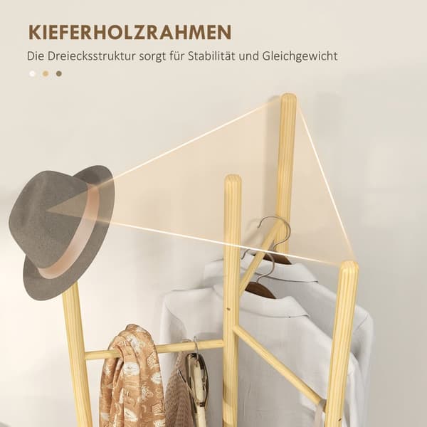 Klädställning, 62x52.5x160 cm, Natur