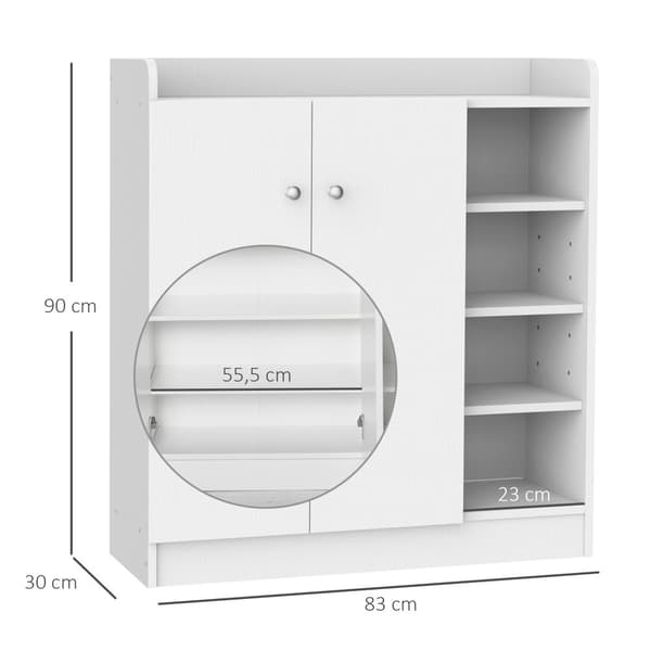 Sko Skab, 83x30x90 cm, Hvid