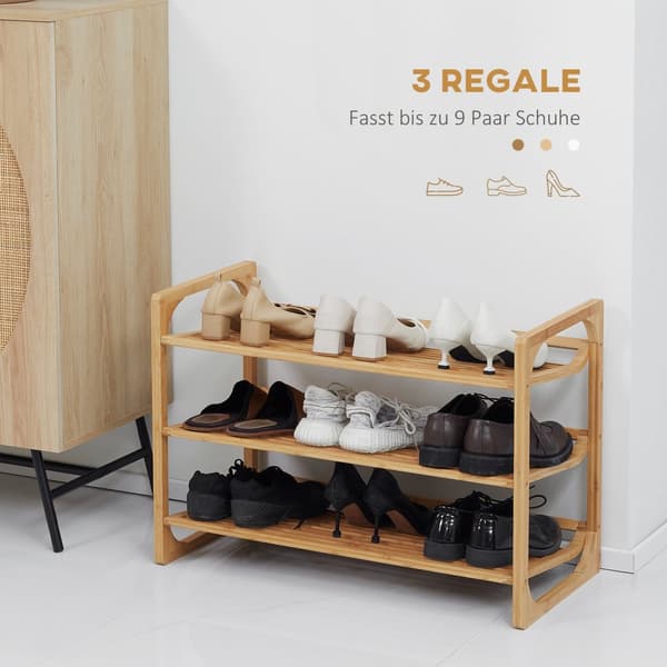 Sko Rack, 76x33x51 cm, Natur