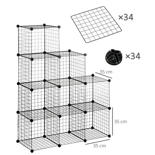 Reolsystem, DIY, 35x35x35 cm, Sort