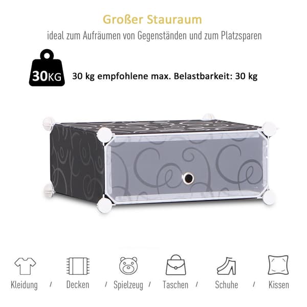 Skoskåp, DIY, 95x37x160 cm, Svart + Vit
