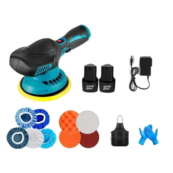 Trådlös Mini Polermaskin, 6000 varv/min utan belastning, 150 mm hjuldiameter,2-batteriuppsättning