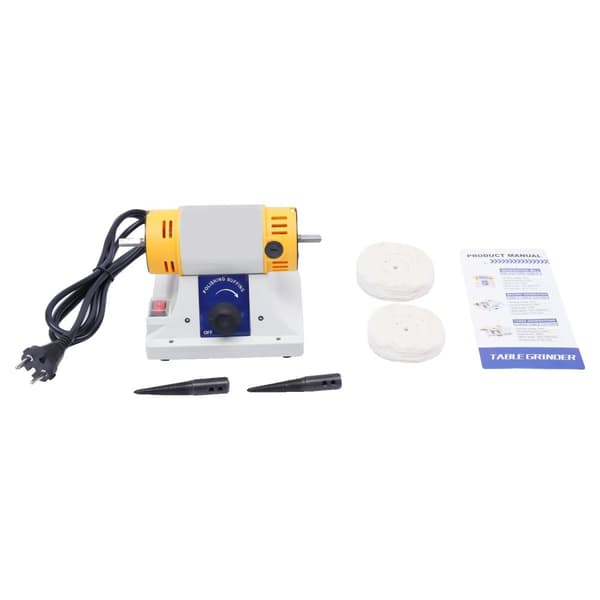 Smykkepolisher, 320W Effekt, Justerbar Hastighed, EU Stik,HVID
