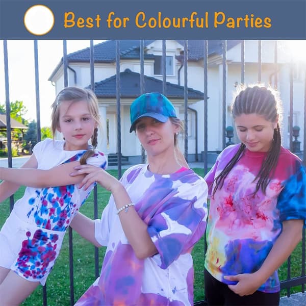Tie-Dye Kit, Stof Tekstil Farver Levende Stof Tekstil med 20 stk gummibånd & 4 stk vinyl handsker