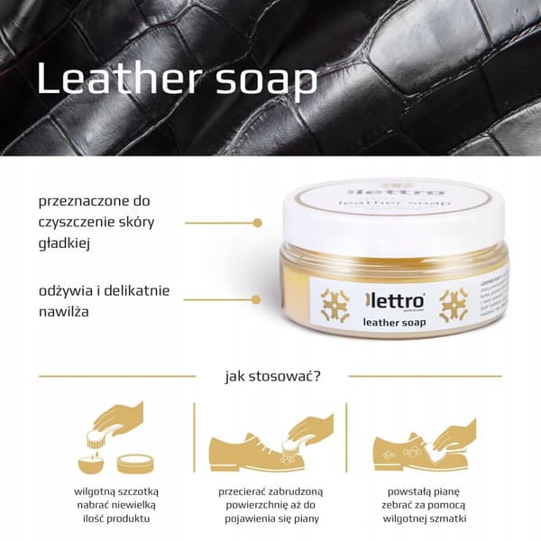 Lettro tvål för läderskor med glycerin