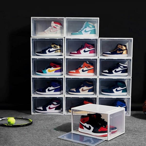 R?d organizer med magnetklap til sko til ventilationsgarderobe