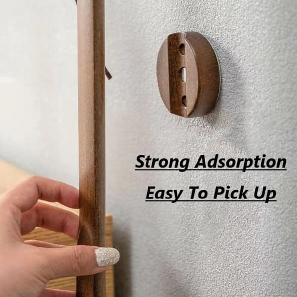 Skohorn i Tre – 75 cm med Magnetisk Holder (Valnøtt)