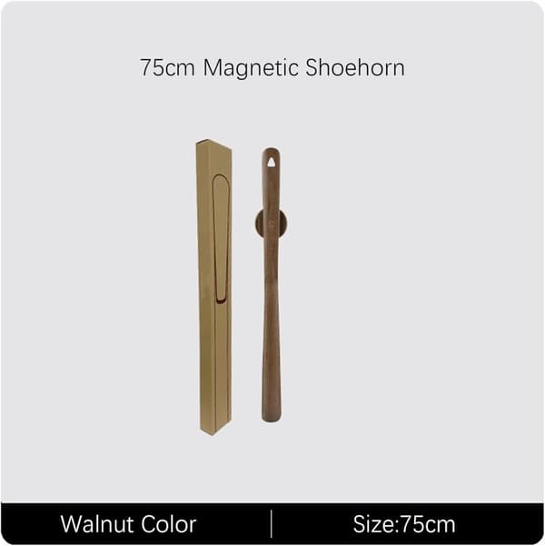 Skohorn i Tre – 75 cm med Magnetisk Holder (Valnøtt)