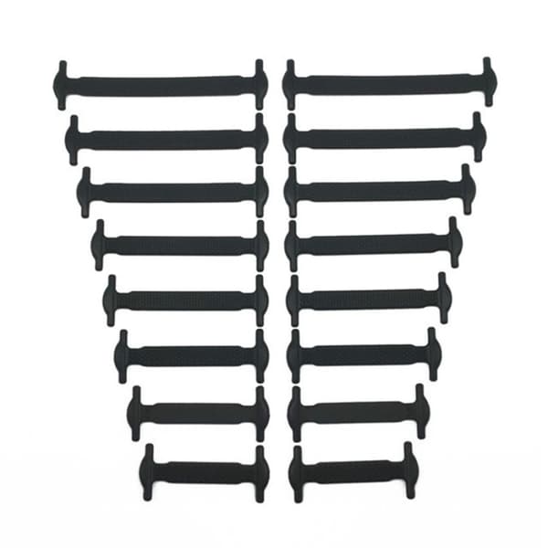 Elastiske silikonesnørebånd Unisex - Sort