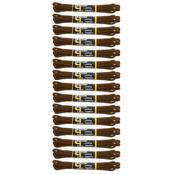 Grafters Round 60cm Shoe Laces (Packet Of 15) Brown Pack of 15