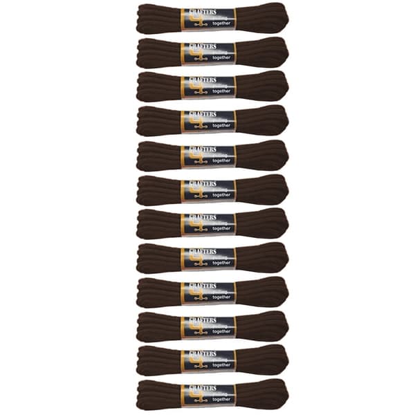 Grafters Round 140cm Boot Laces (Pack Of 12) Brown Pack of 12