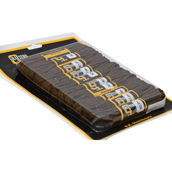 Grafters 140cm Hiking Boot Laces (Packet Of 10) Black/Brown Pack of 10