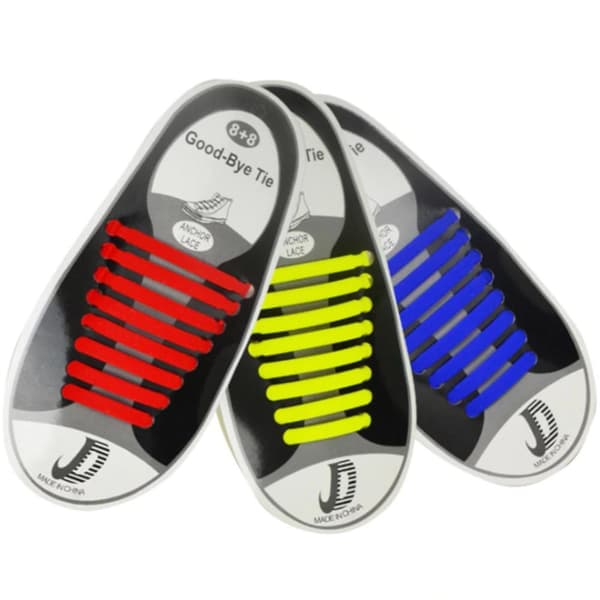 Lazy skolisser uten knyting - Silikon elastisk gummi - 8 par hull - Flere fargevalg