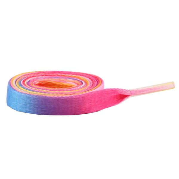 Kengännauhat - Sateenkaari - Litteät [110 cm] - Vaaleanpunainen