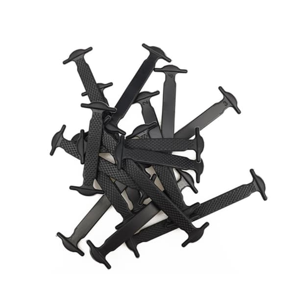 Smidiga Slittålig Silikon Skosnören Svart 12-PACK