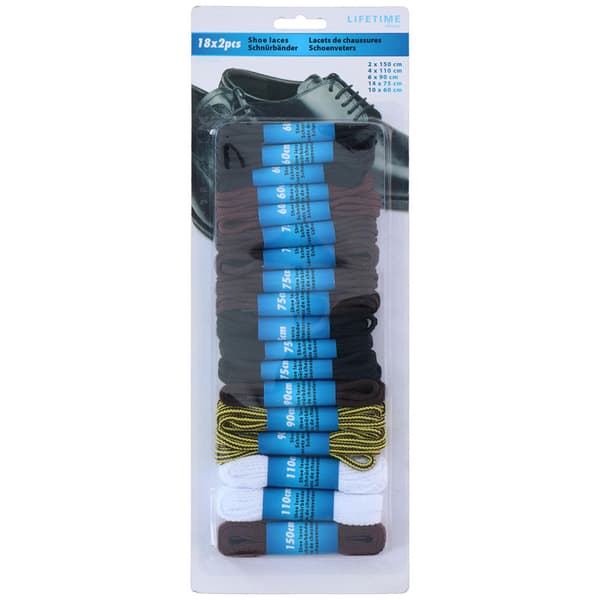 Kengännauhat 18-pack useissa eri pituuksissa ja väreissä