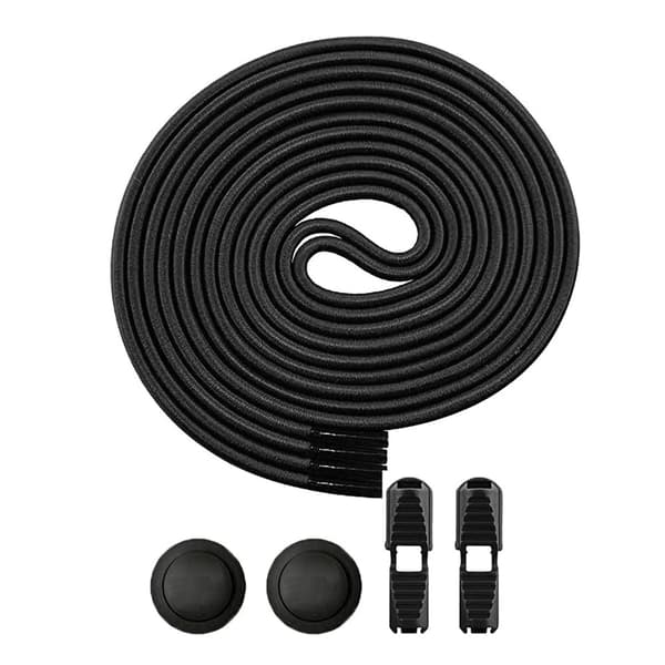 Elastisk skolisse med snor - Svart