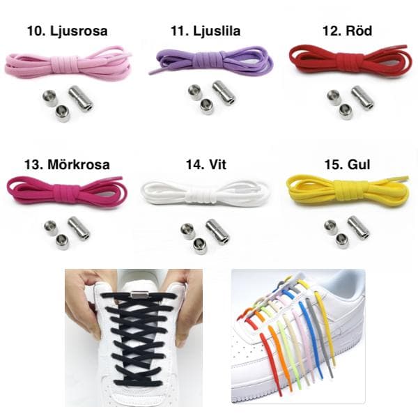 Knytfri elastiske skolisser - One size -