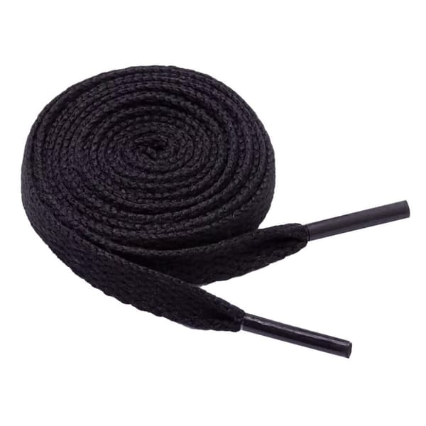 Litteä kengännauha, 120 cm - Musta