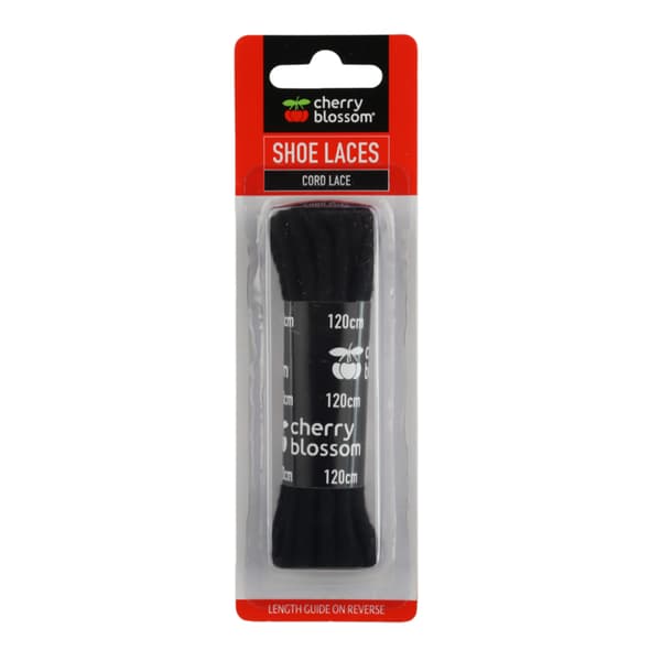 Cherry Blossom Cord Shoe Laces Black 120cm