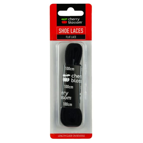 Cherry Blossom Flat Shoe Laces Black 120cm
