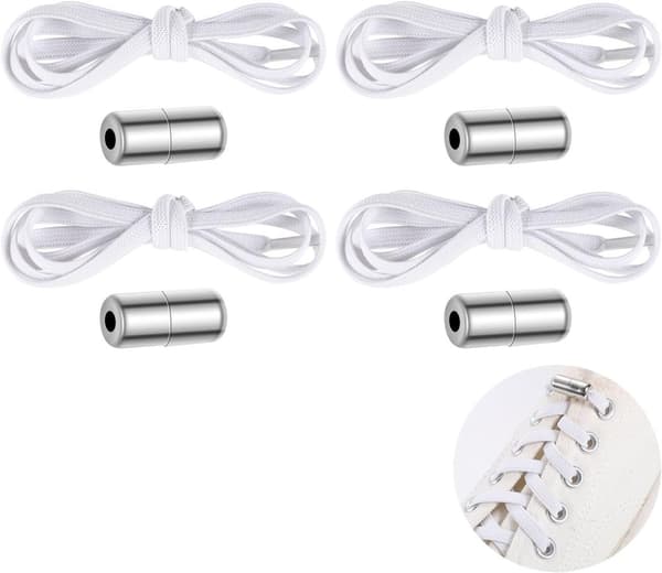 2 par hvite slipsfrie elastiske skolisser