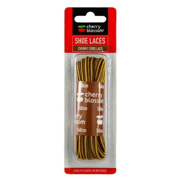 Cherry Blossom Chunky Shoe Laces Yellow/Tan 140cm