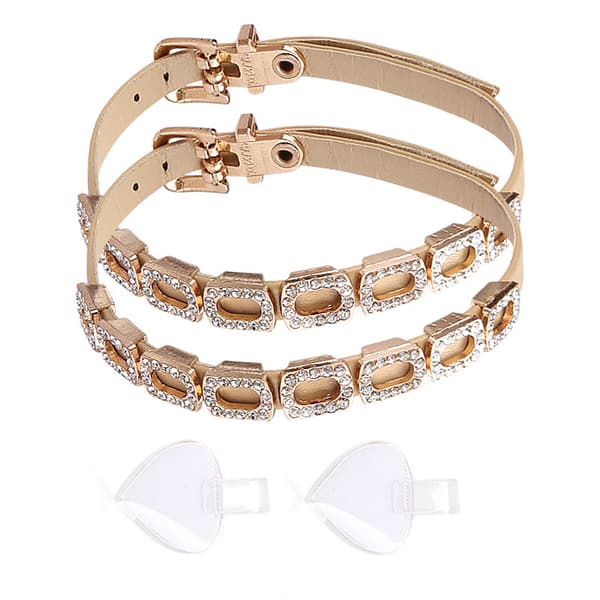 INF Tyylikkäät kengännauhat soljella - 016 Square Rhinestone Crowns Läpinäkyvä