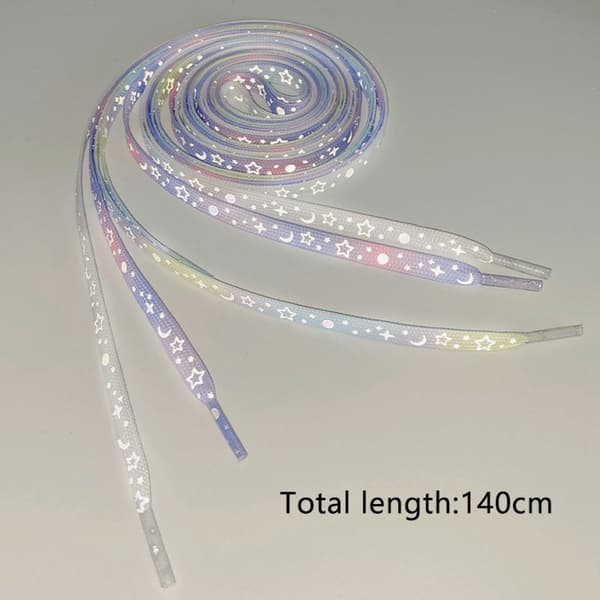 140 cm heijastavat kengännauhat tennareihin Kanvaskengät Koripallokengät jne - Purple Pink Heart
