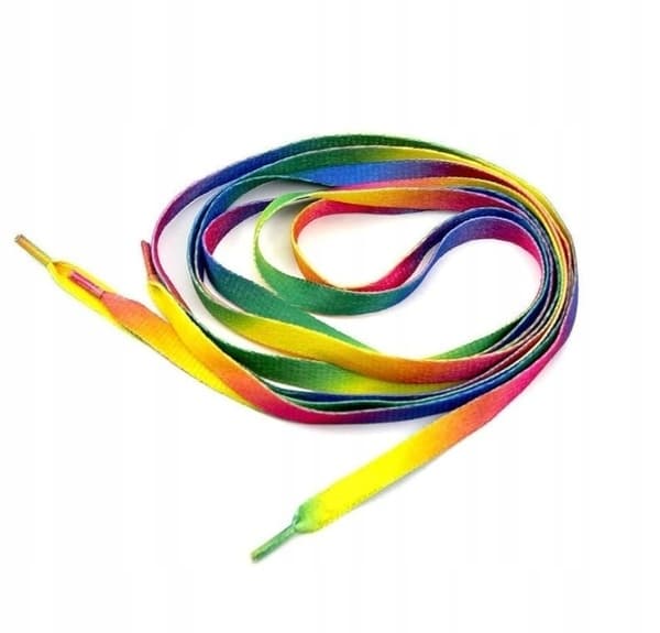 Regnbue snørebånd par regnbue LGBT farverige 100 cm