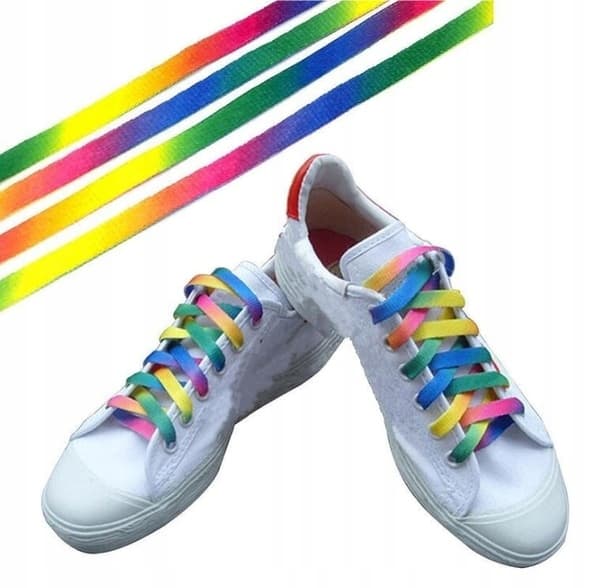 Regnbue snørebånd par regnbue LGBT farverige 100 cm