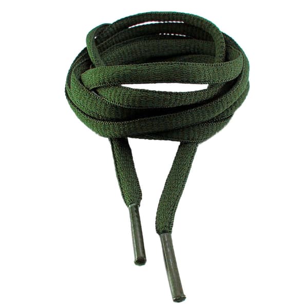 Skosnören - Svart - Runda - Ovala [100 cm] Mörkgrön One-size