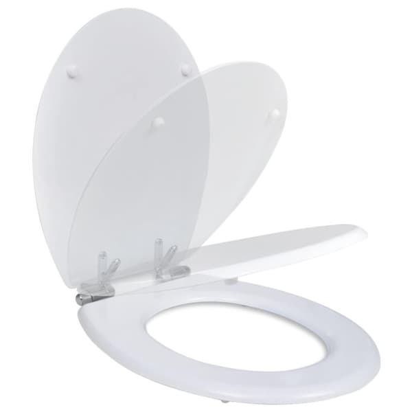 vidaXL Toalettsete med myk lukkefunksjon MDF stilrent design hvit