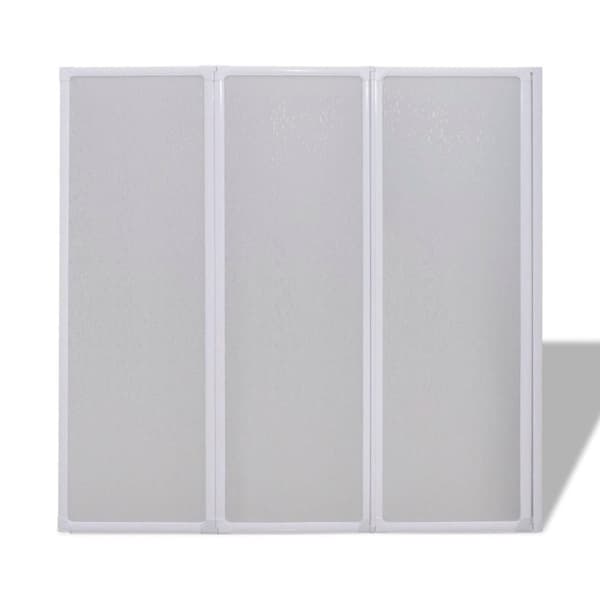 vidaXL Duschvägg vikbar Vit 3-paneler 117x120 cm