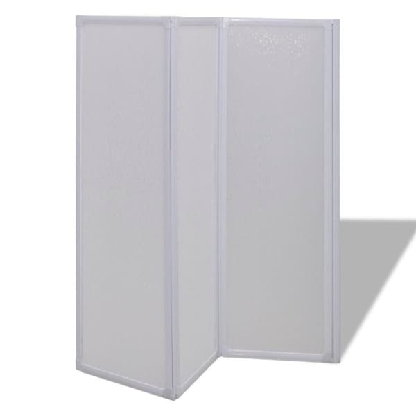 vidaXL Duschvägg vikbar Vit 3-paneler 117x120 cm