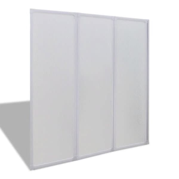 vidaXL Duschvägg vikbar Vit 3-paneler 141x132 cm