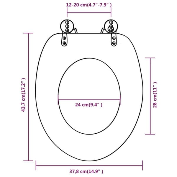vidaXL Toalettsete med MDF Lokk Gammelt Treverk Design