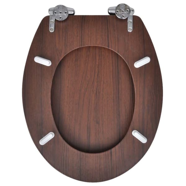 vidaXL toiletsæde MDF soft close-låg enkelt design brun
