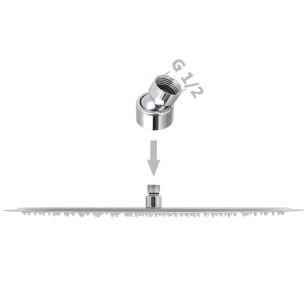 vidaXL Brusehoved rustfrit stål 50 cm rund