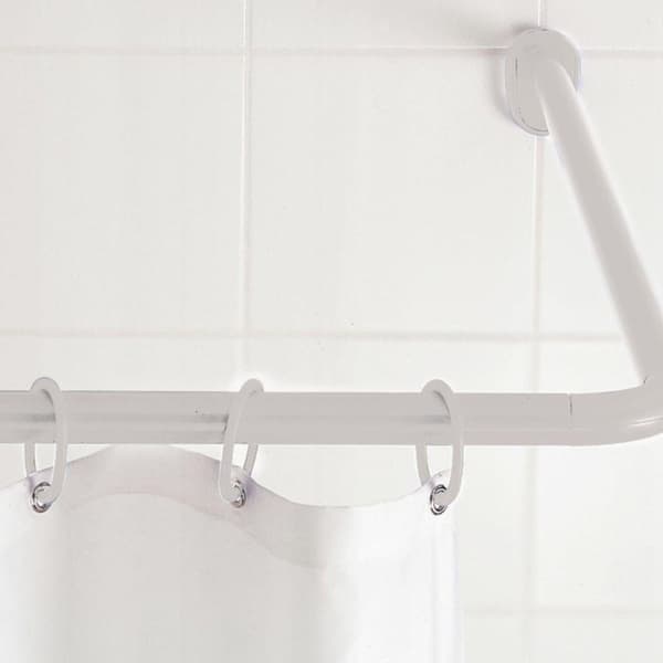 RIDDER universal badeforhængsstang til hjørnebruser 25 mm hvid 59501
