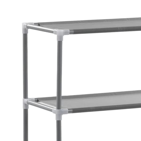 vidaXL opbevaringsstativ med 3 hylder 53x28x169 cm sølvfarvet