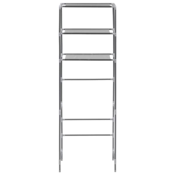 vidaXL Toaletthylla med 3 hyllplan silver 53x28x169 cm