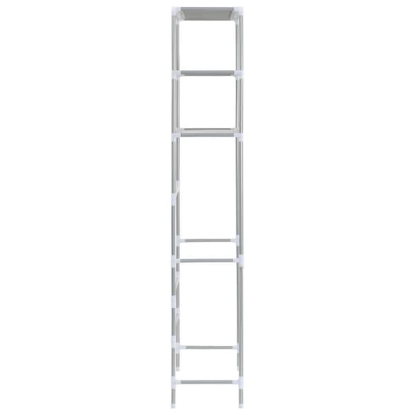 vidaXL Toaletthylla med 3 hyllplan silver 53x28x169 cm