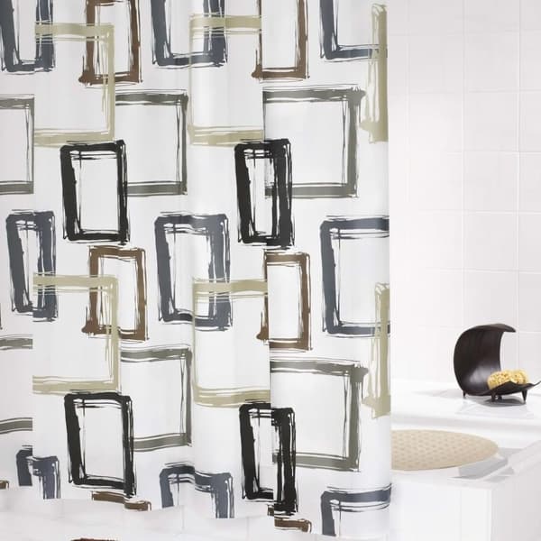 RIDDER Duschdraperi Pattern Brown 180x200 cm