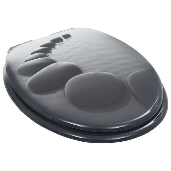 vidaXL Toalettsete med myk lukkefunksjon 2 stk MDF steindesign